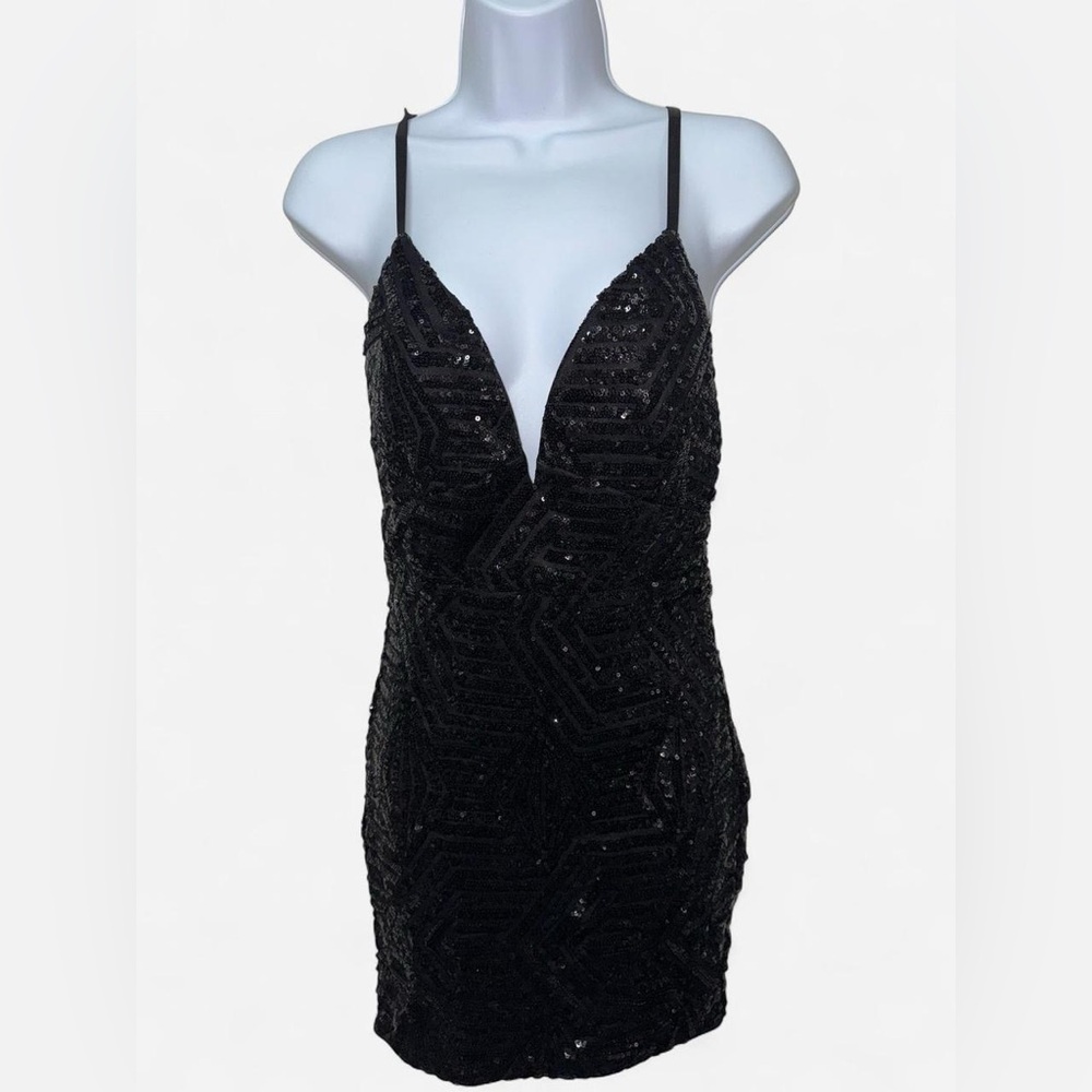 Windsor Black Sequin Mini Dress